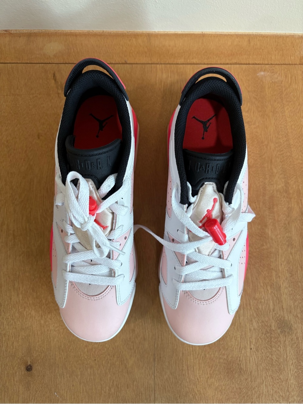 Jordan Kids White and Pink Low-Top Sneakers